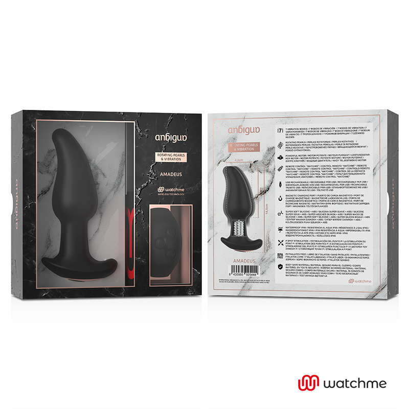 WatchMe Vibrator mit Fernbedienung mit Rotierenden Perlen Anal Amadeus – Bild 6