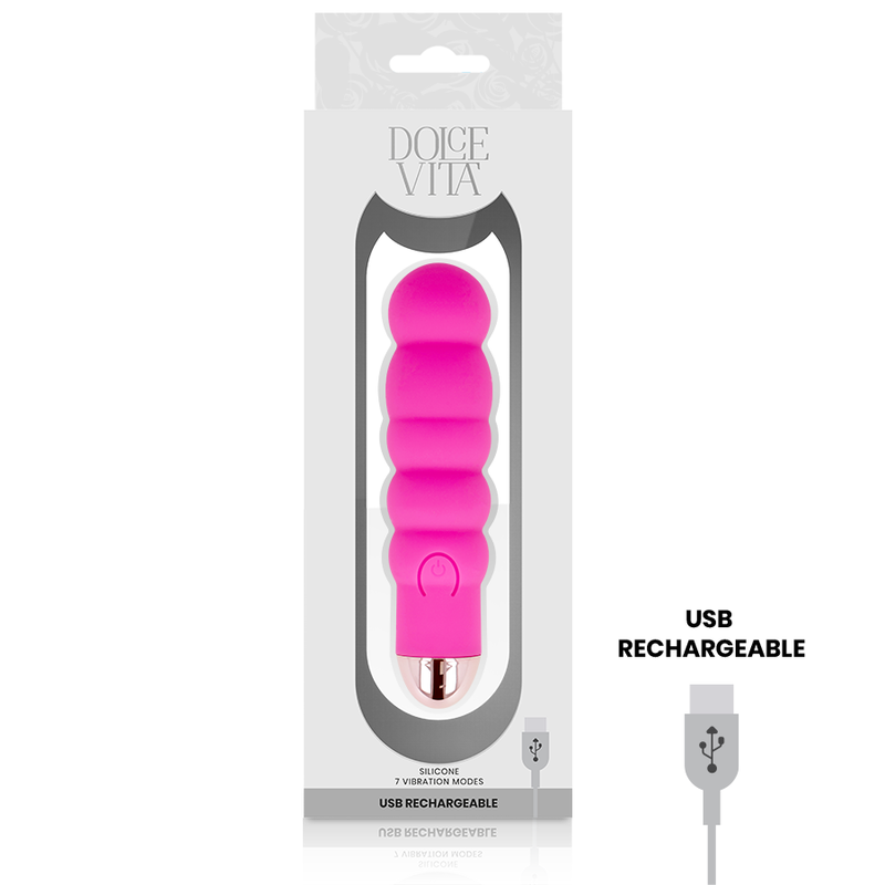 Six – Wiederaufladbarer Silikon-Vibrator mit 7 Vibrationsstufen – Rosa – Bild 3