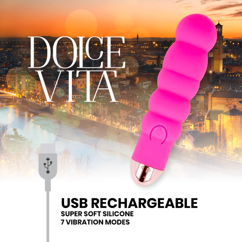 Six – Wiederaufladbarer Silikon-Vibrator mit 7 Vibrationsstufen – Rosa – Bild 4