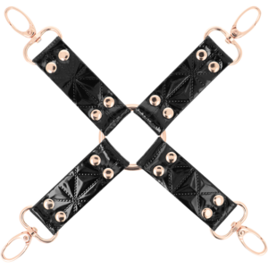 Black Edition – Hog-Tie-Fessel aus veganem Leder