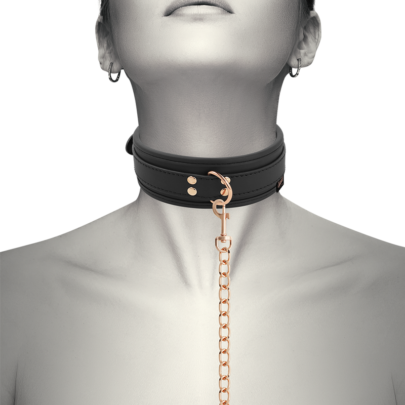 Fantasy – Halsband aus veganem Leder mit Leine – Bild 3