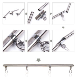 Abnehmbarer Spreizer, Metallstange, 4 Haken – Handschellen