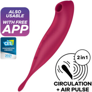 Twirling Pro mit Air Pulse – Saugstimulator mit App-Steuerung – Rot