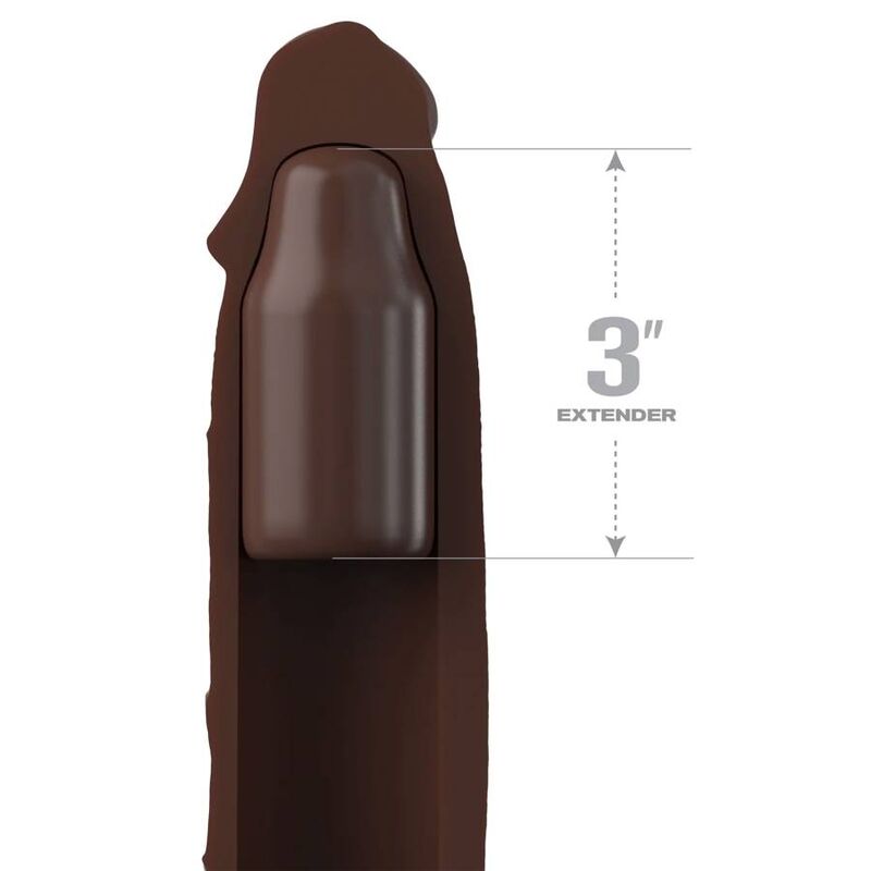 Penisverlängerung mit Halteriemen – Braun – 7 Zoll – Bild 2