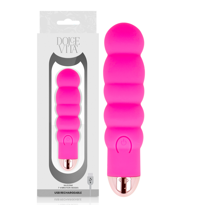 Six – Wiederaufladbarer Silikon-Vibrator mit 7 Vibrationsstufen – Rosa – Bild 2