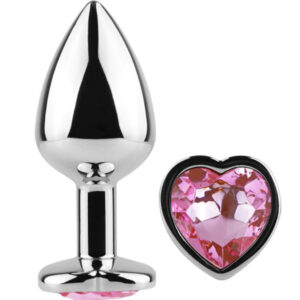 Analplug aus Metall Fuchsia Herz Kleine Größe 7 cm