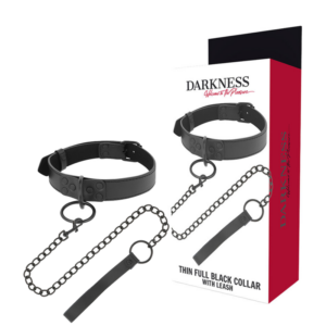 Halsband mit Kette – Schwarz – D-226690