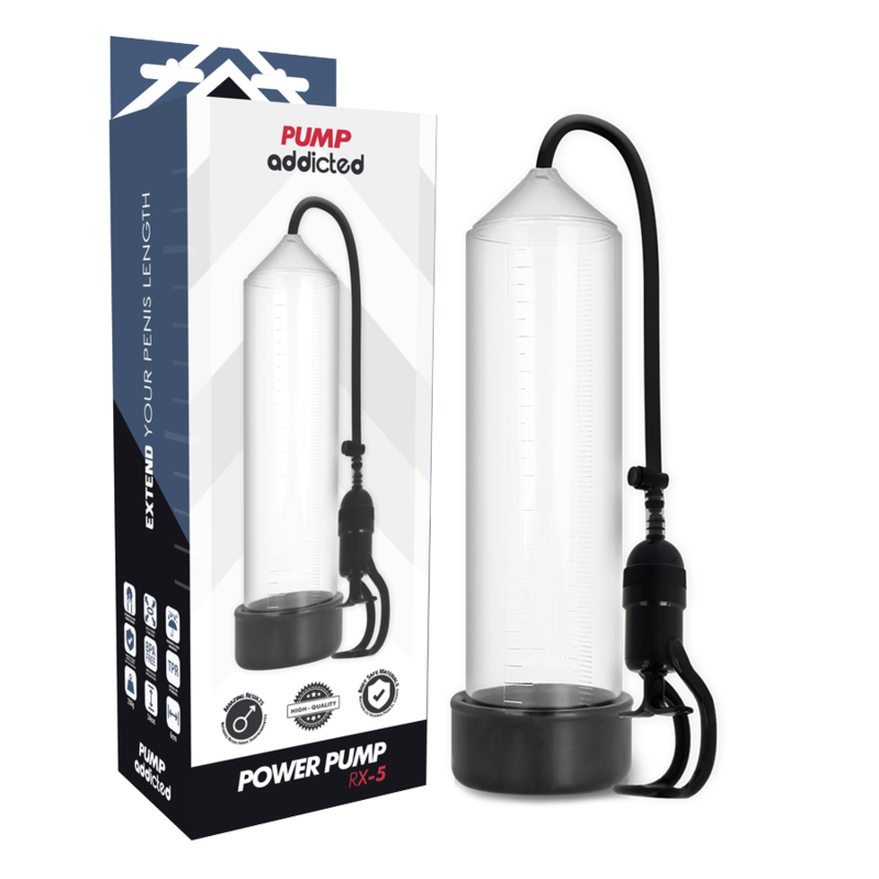Rx5 – Penispumpe mit Saugfunktion – Transparent