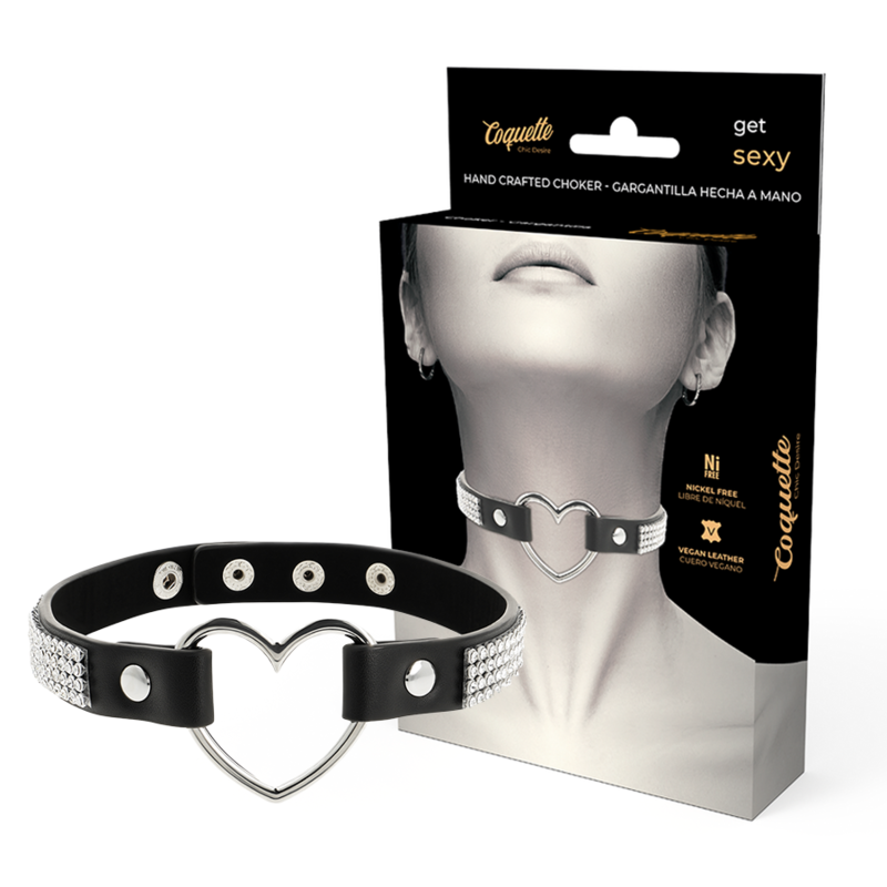 Veganes Leder – Halsband mit Herz