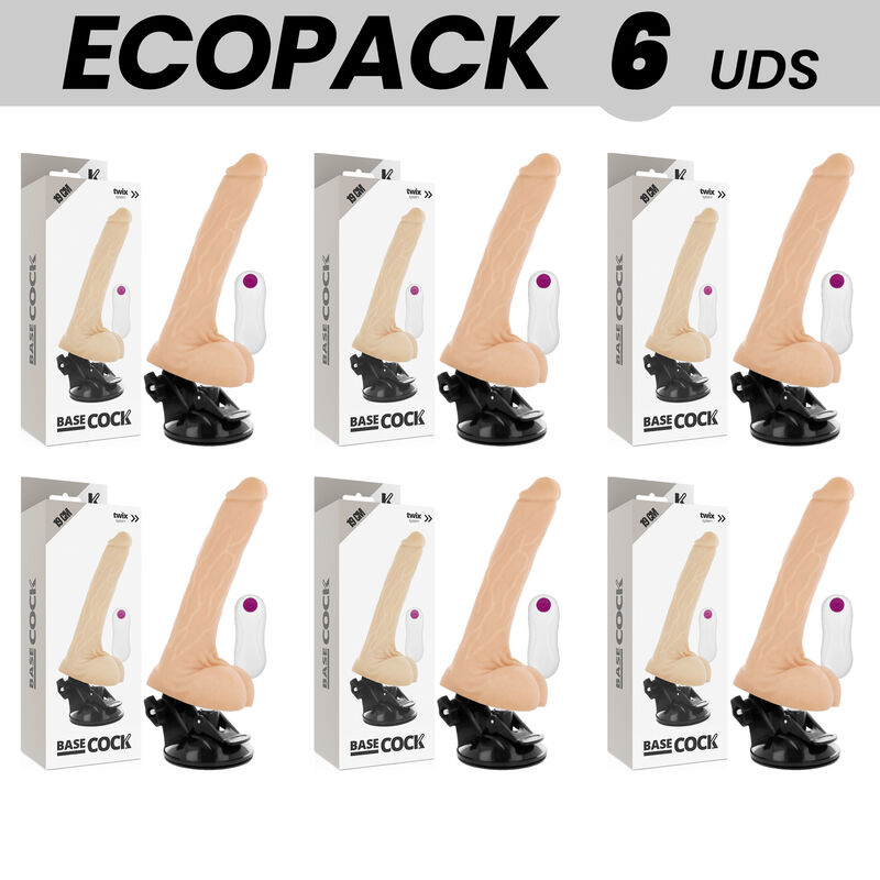 Realistischer Vibrator mit Fernbedienung – Natur – 19 cm – 6er-Ecopack