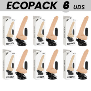 Realistischer Vibrator mit Fernbedienung und Hoden – Natur – 20 cm – 6er-Ecopack