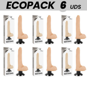 Realistischer Vibrator 2-in-1 – Natur – 18,5 cm – 6er-Ecopack