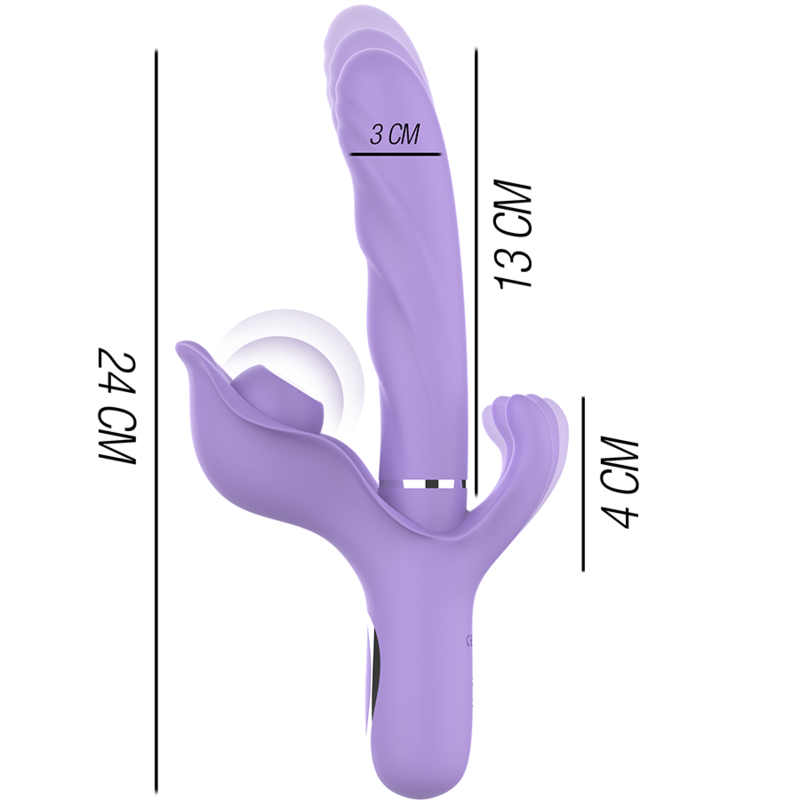 Billie Multifunktionaler Wiederaufladbarer Saug – Rabbit-Vibrator mit Saugfunktion – Lila – Bild 3