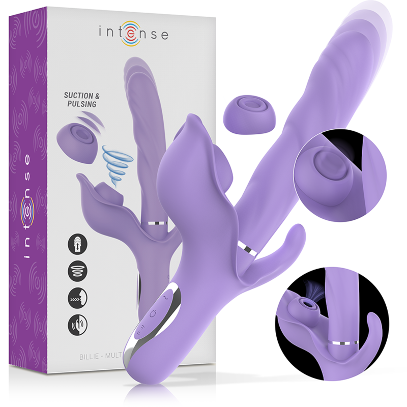 Billie Multifunktionaler Wiederaufladbarer Saug – Rabbit-Vibrator mit Saugfunktion – Lila