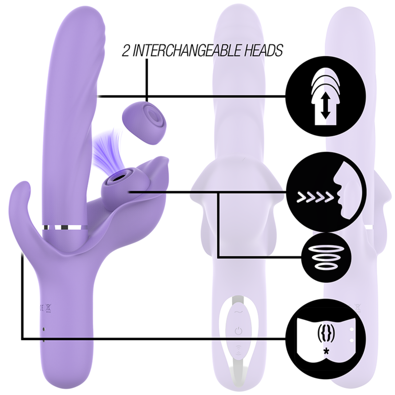 Billie Multifunktionaler Wiederaufladbarer Saug – Rabbit-Vibrator mit Saugfunktion – Lila – Bild 2