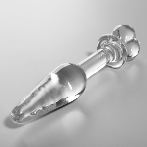 Modell 7 – Borosilikatglas-Analplug – Transparent – 13,5 cm – Ø 3 cm