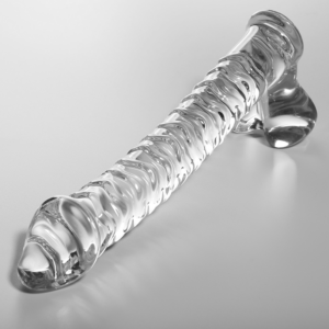 Modell 23 – Borosilikatglas-Dildo – Transparent – 21,5 cm – Ø 4 cm