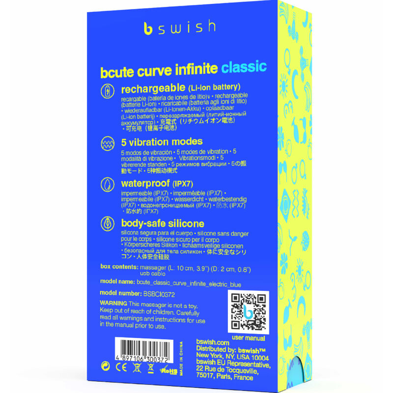 Bcute Curve Infinite Klassischer Wiederaufladbarer Vibrator aus Blauem Silikon – Bild 5