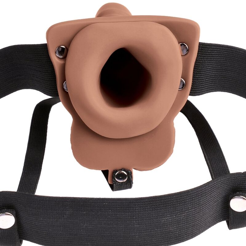 Verstellbares vibrierendes Strap-on-Set mit Hoden – 15 cm