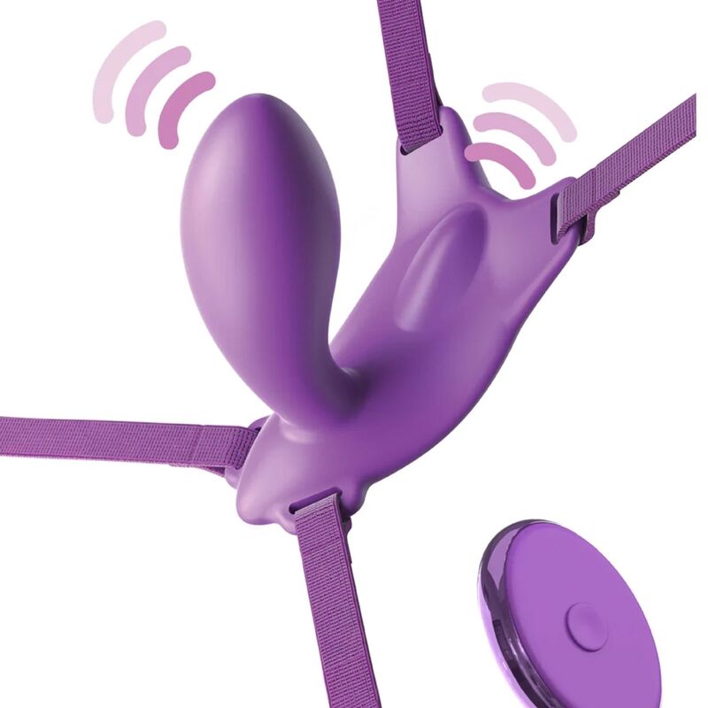 Butterfly G-Spot – Vibrierender Strap-on-Harness mit Fernbedienung – Lila – Bild 2
