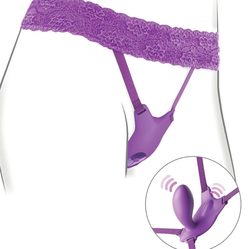 Butterfly G-Spot – Vibrierender Strap-on-Harness mit Fernbedienung – Lila – Bild 4