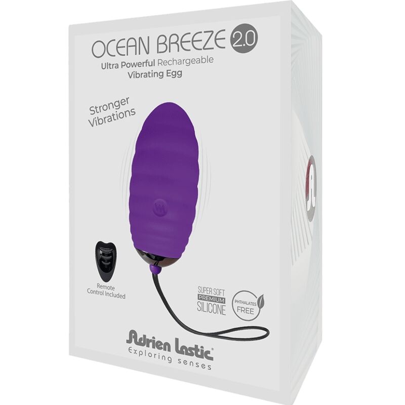 Ocean Breeze 2.0 Wiederaufladbares – Vibrationsei mit Fernbedienung – Violett – Bild 4