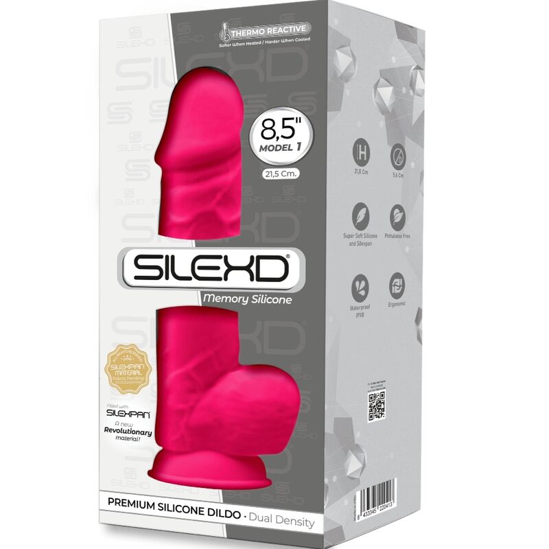 Model 1 Penis Silexpan – Realistischer Dildo – Fuchsia – 21,5 cm – Bild 3