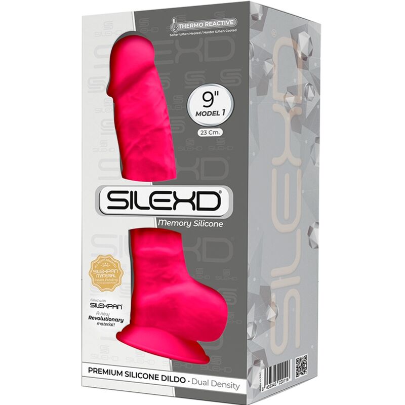 Model 1 Penis Silexpan – Realistischer Dildo – Fuchsia – 23 cm – Bild 3