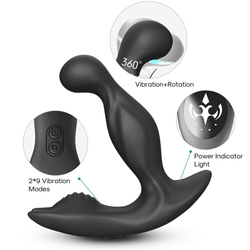 Bat King – Prostata-Massager mit Fernbedienung und Rotationsfunktion – Schwarz – Bild 2