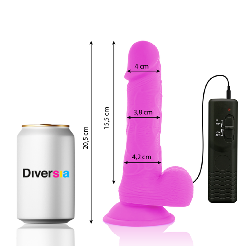 Flexibler Vibrierender Dildo -O – Lila – 20,5 cm – 4,2 cm – Bild 3