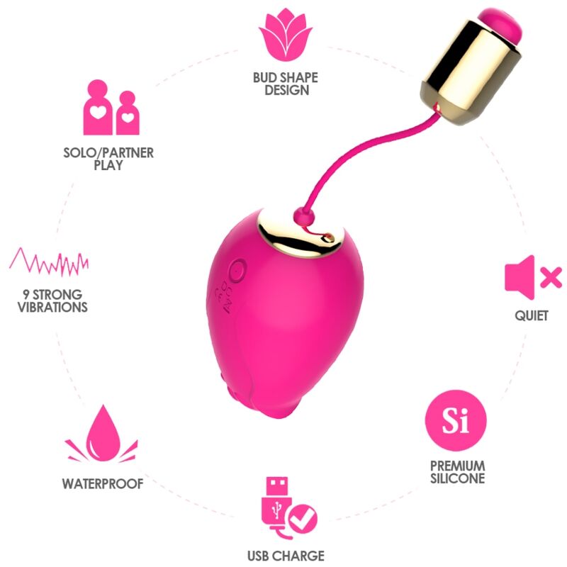 Mandala Ei – G-Punkt-Vibrator mit Fernbedienung – Fuchsia – Bild 3