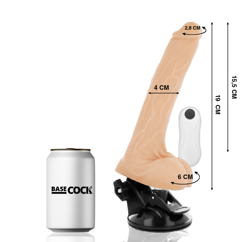 Realistischer Vibrator mit Fernbedienung – Natur – 19 cm – 4 cm – Bild 2