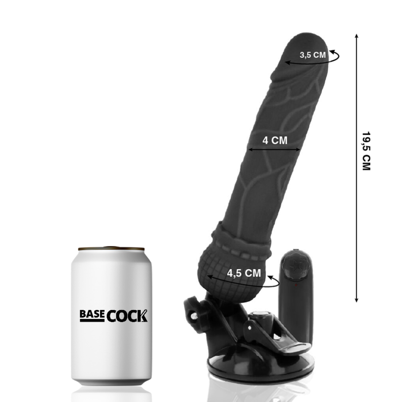 Realistischer Vibrator mit Fernbedienung – Schwarz – 19,5 cm – 4 cm – Bild 2