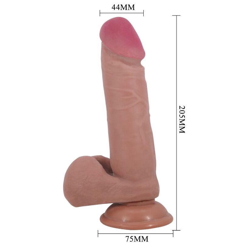 TPR-Realistischer Saugfunktion – Realistischer Dildo mit Wärmefunktion – Braun – 20,5 cm – Bild 3
