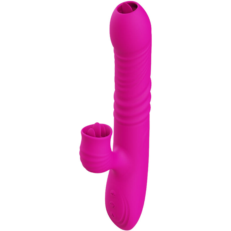 Fanny Multifunktions-Doppelzungen – Zungenstimulator mit Wärmefunktion – Fuchsia