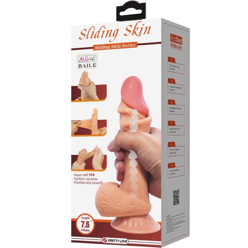 Sliding Skin Series – Realistischer Dildo mit Wärmefunktion und Saugfunktion – 19,4 cm – Bild 7