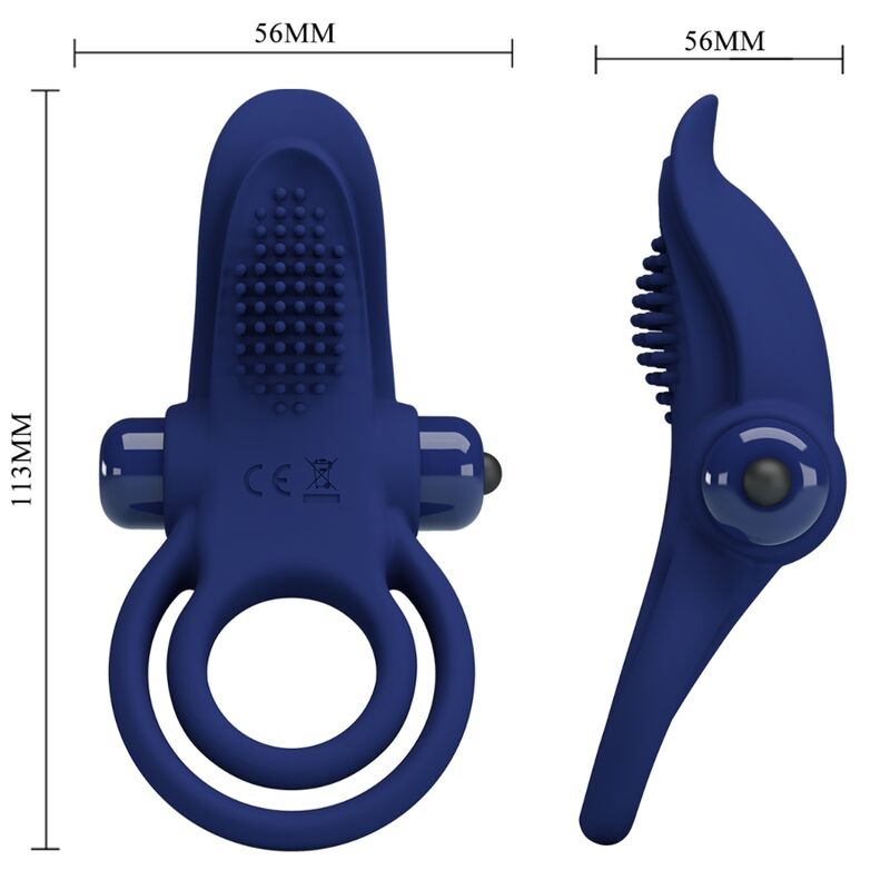 Bronson Doppelring Vibration – Vibrierender Penisring – Blau – Bild 6