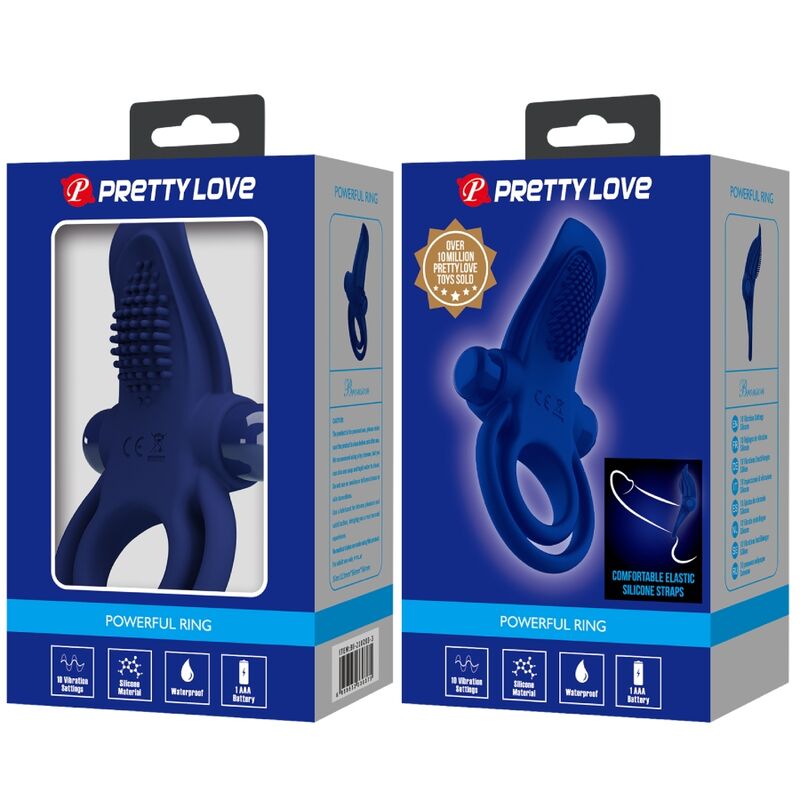 Bronson Doppelring Vibration – Vibrierender Penisring – Blau – Bild 9