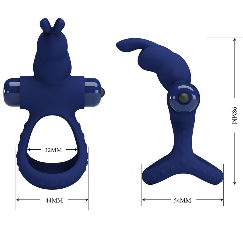 Luchito Doppelvibrierender Ring – Vibrierender Penisring – Blau – Bild 7