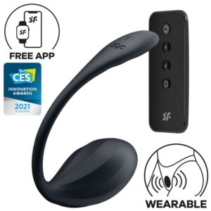 Ribbed Petal G Point – Klitorisstimulator mit Fernbedienung und App-Steuerung – Schwarz