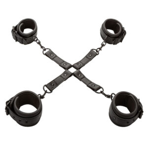 Nocturnal Hog-Tie-Fessel Connector Cuero Einstellbar – Schwarz