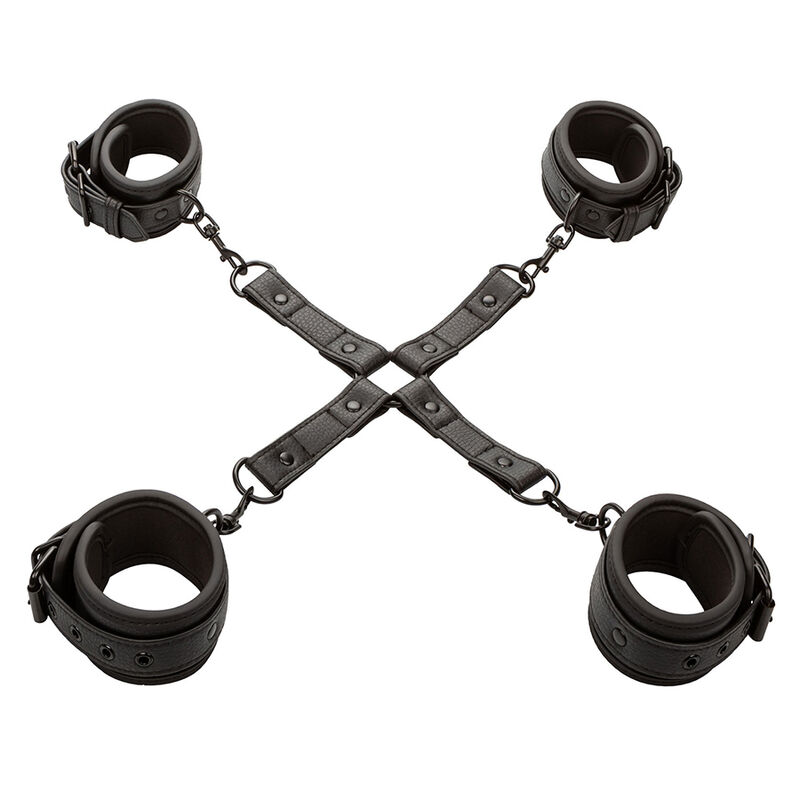 Nocturnal Hog-Tie-Fessel Connector Cuero Einstellbar – Schwarz
