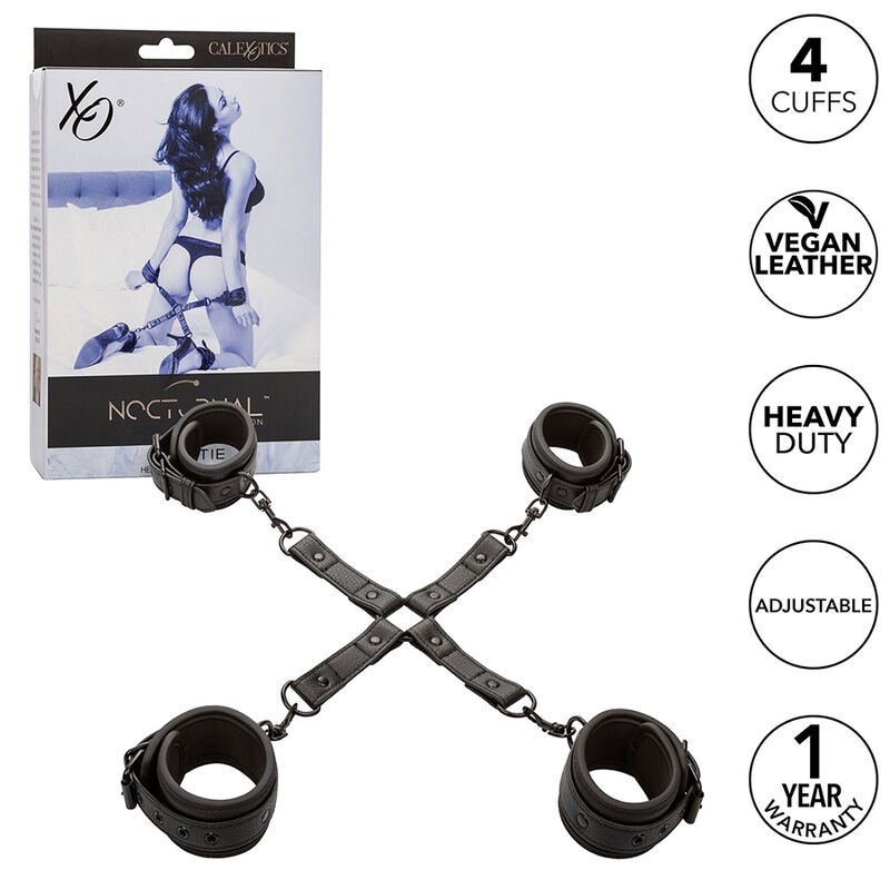 Nocturnal Hog-Tie-Fessel Connector Cuero Einstellbar – Schwarz – Bild 2