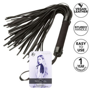 Nocturnal Flogger aus Leder – Schwarz