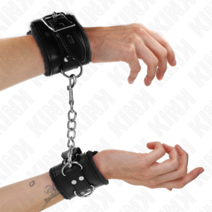 Plüsch-Handschellen – Schwarz – verstellbar – 17–29 cm × 6 cm