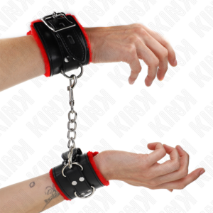 Plüsch-Handschellen – Schwarz – verstellbar – 17–29 cm × 6 cm