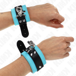 Handgelenkmanschetten – abschließbar – Schwarz – verstellbar – 21–28 cm × 5,5 cm