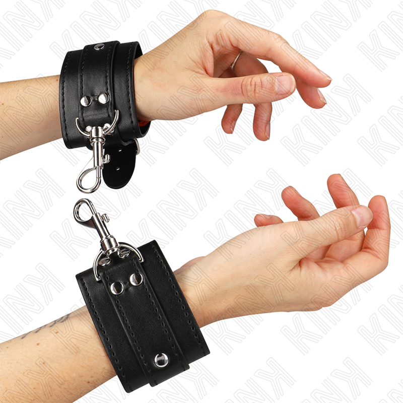 Handgelenkmanschetten – abschließbar – Schwarz – verstellbar – 21–28 cm × 5,5 cm