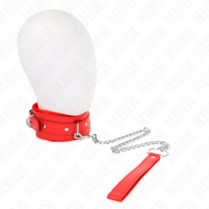 Halsband mit Leine – Rot – 36–42 cm × 5,5 cm