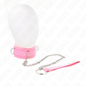 Halsband mit Leine – Rosa – 36–42 cm × 5,5 cm